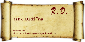 Rikk Diána névjegykártya